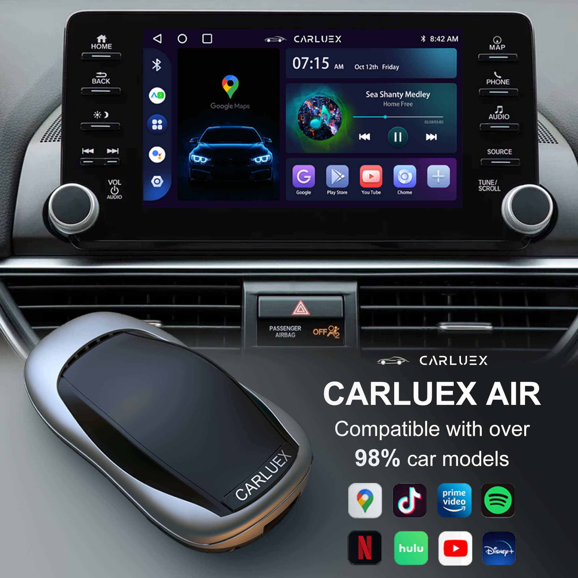 CARLUEX AIR Carplay AI Box  | Compatible with iOS & Android